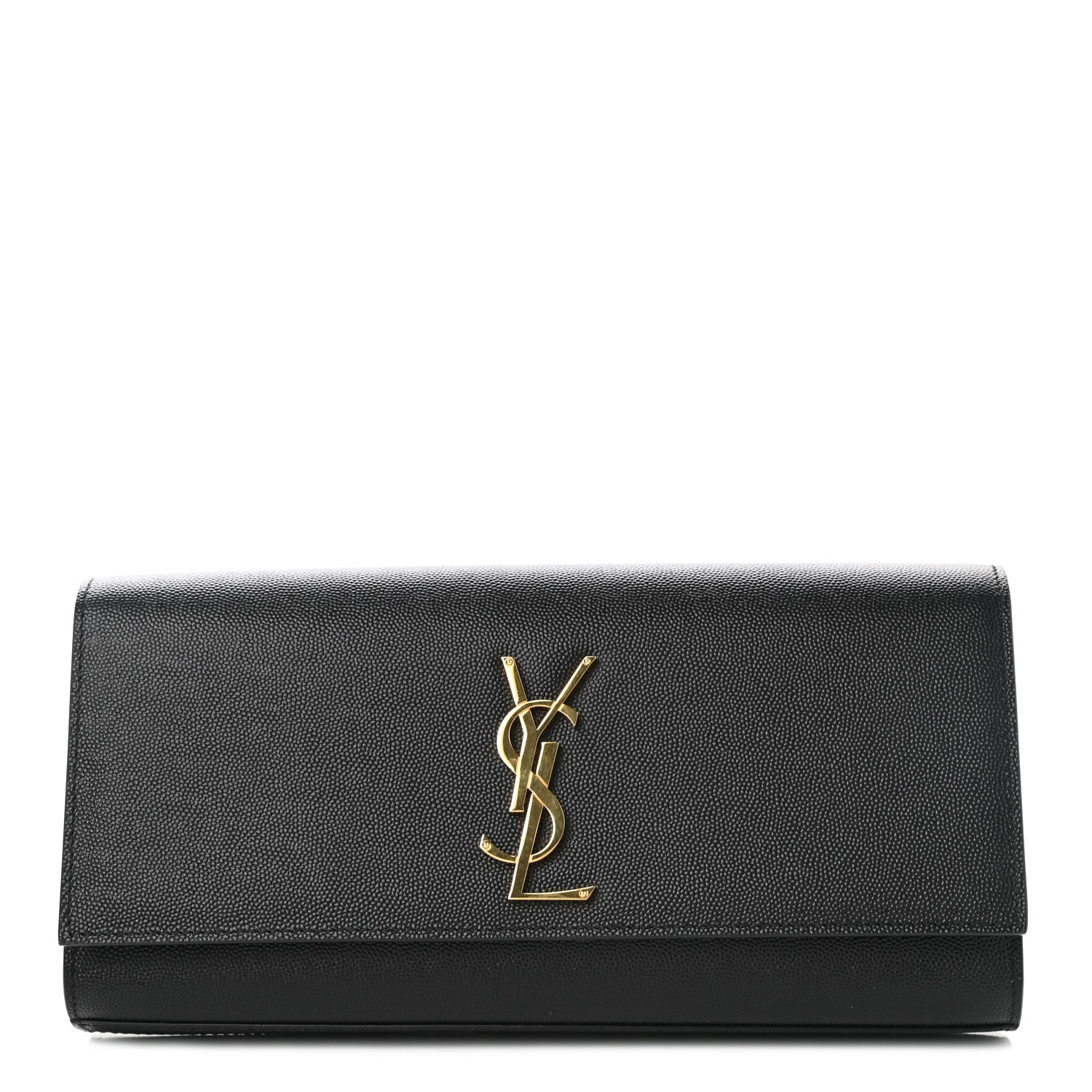 Saint Laurent Grain De Poudre Monogram Cassandre Clutch Black 1 of 8