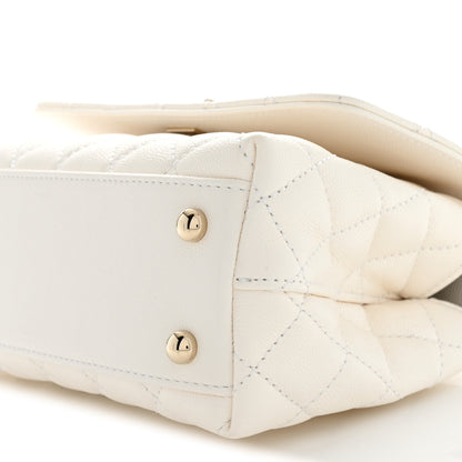 Chanel Caviar Quilted Mini Coco Handle Flap White 10 of 10