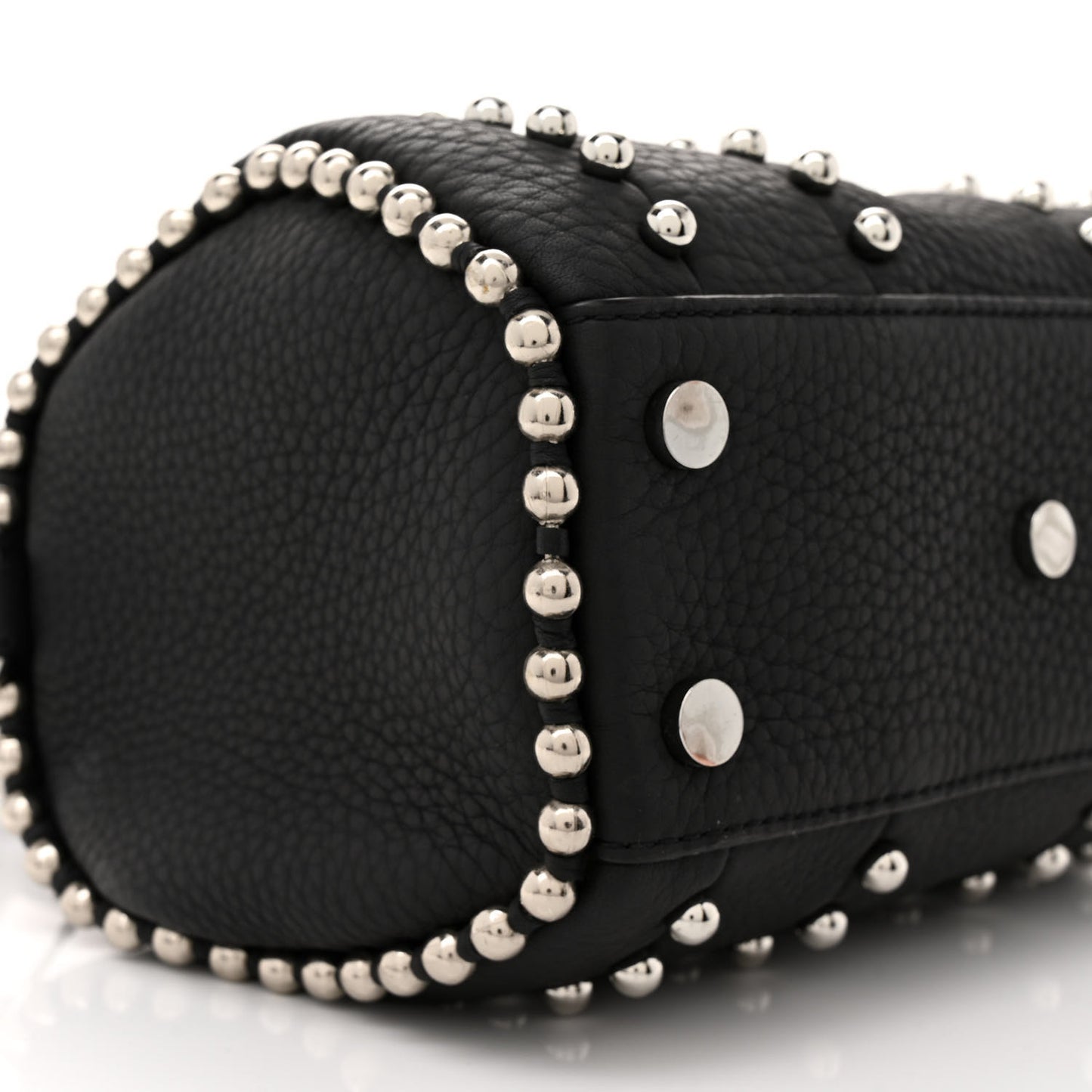 Calfskin Studded Mini Rockie Matte Black Rhodium Hardware