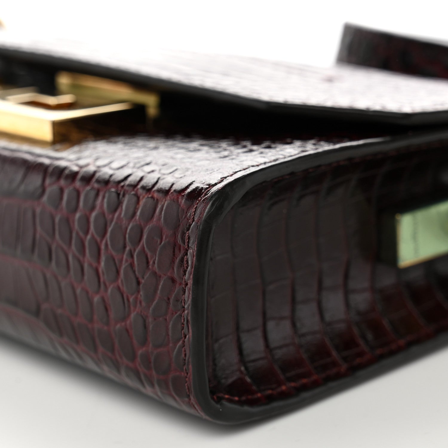 Givenchy Calfskin Crocodile Embossed Eden Bag Eggplant 8 of 10