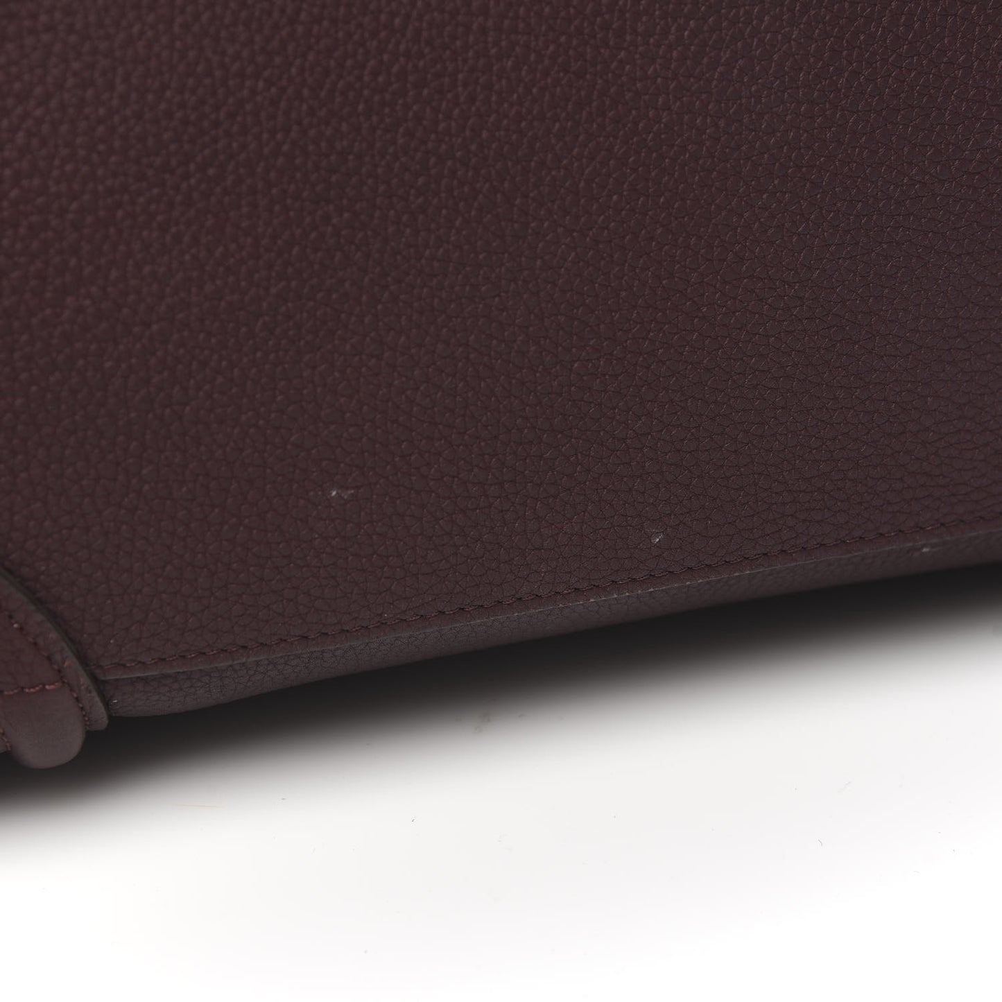 Baby Drummed Calfskin Micro Luggage Burgundy