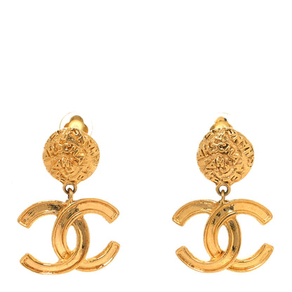 Chanel CC Drop Clip On Earrings Gold 1 of 4