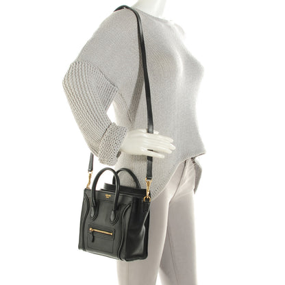 Celine Smooth Calfskin Nano Luggage Black 2 of 9