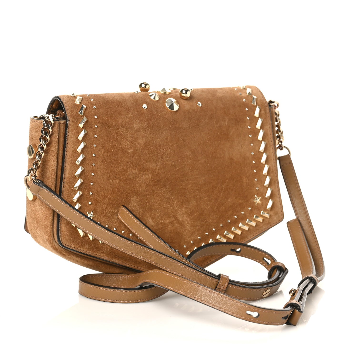 Suede Studded Bag Black Brown
