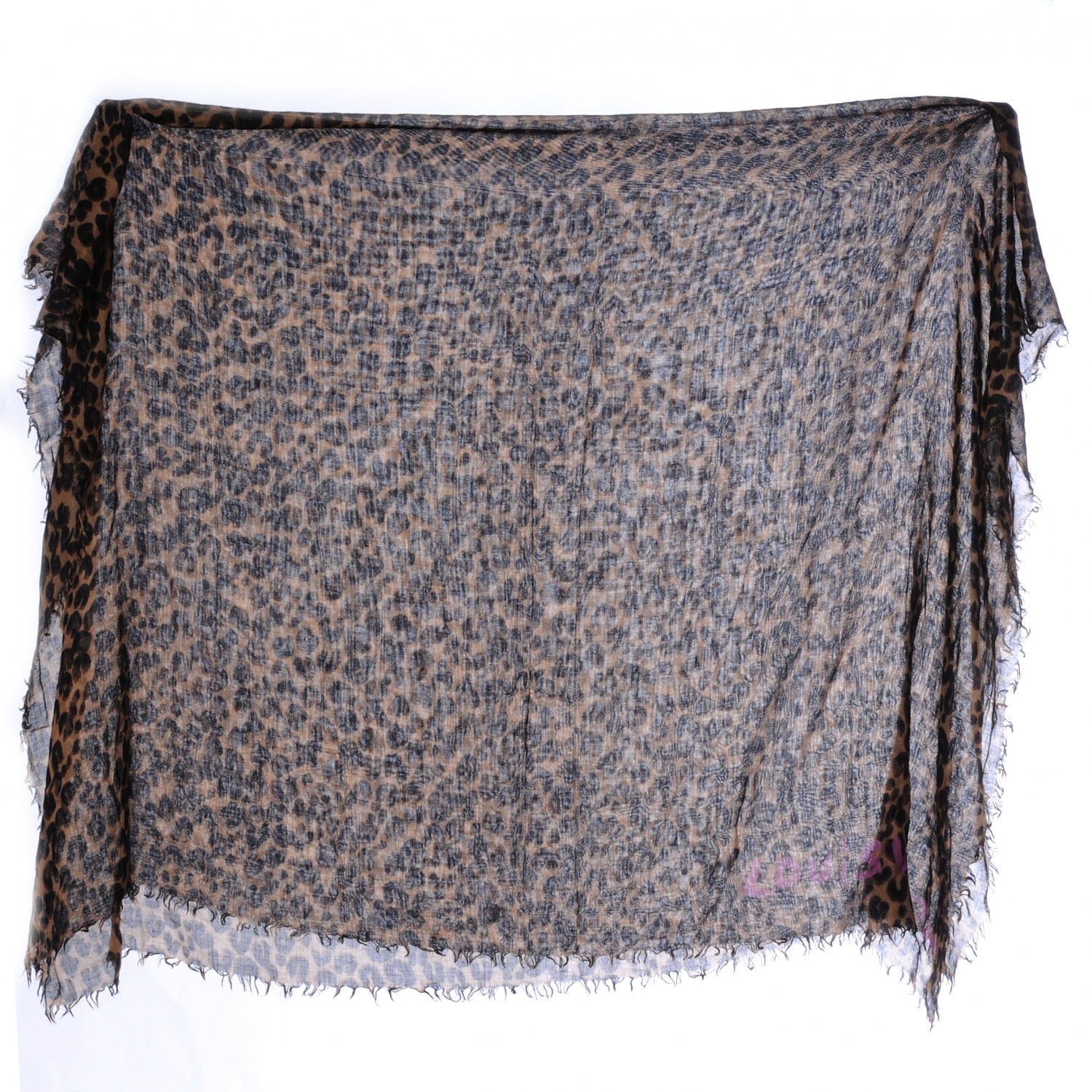 Louis Vuitton Cashmere Silk Leopard Stole Brown 4 of 4