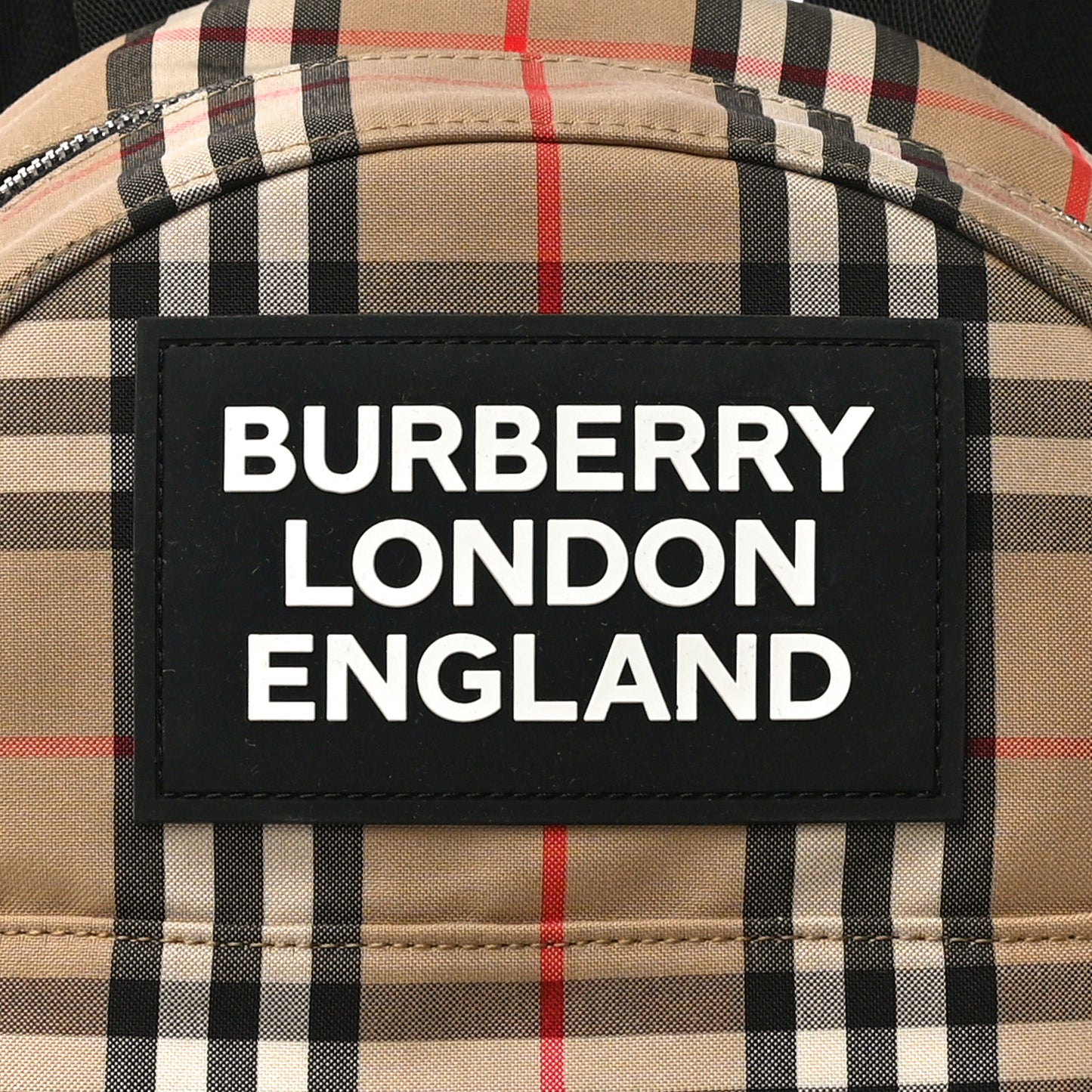 House Check Canvas Calfskin Small Nico Backpack Archive Beige