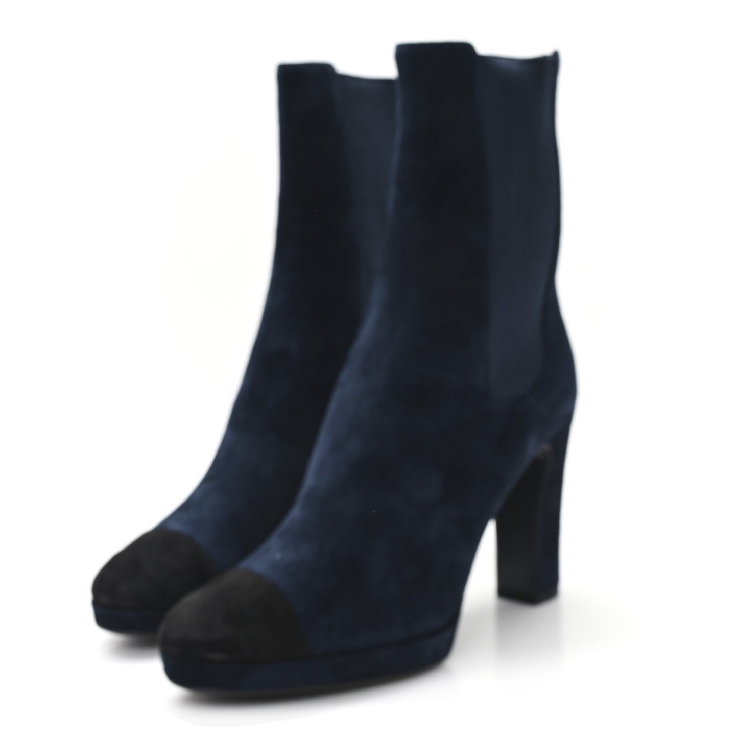 Suede Pearl CC Ankle Boots 38.5 Navy Blue