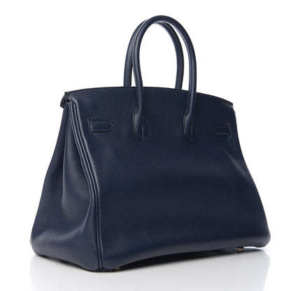 Hermes Taurillon Clemence Birkin 35 Bleu Abysse 2 of 9