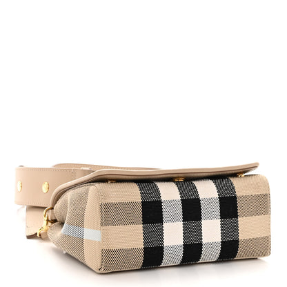 Burberry Canvas Check Hackberry Crossbody Bag Soft Fawn 4 of 9