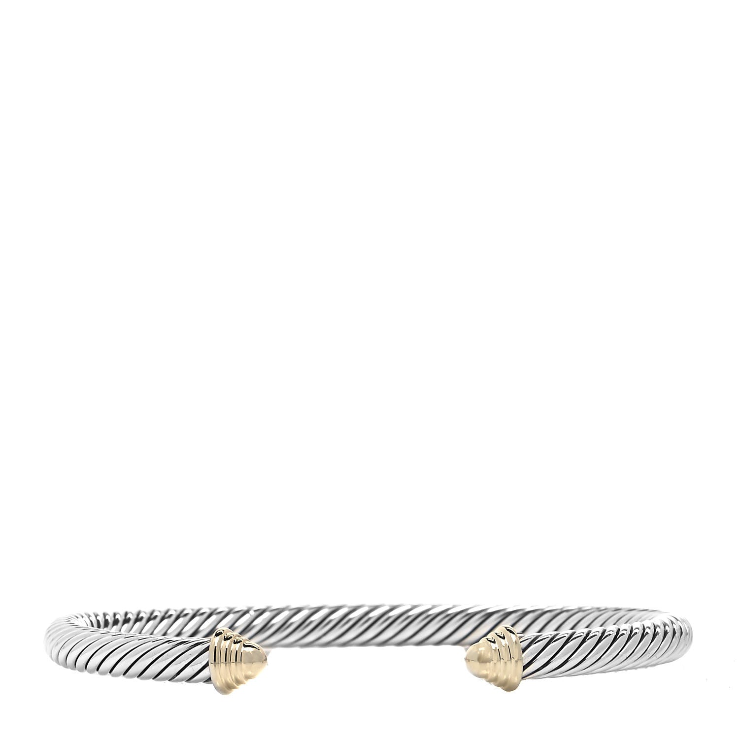 David Yurman Sterling Silver 14K Yellow Gold 5mm Cable Classics Bracelet 1 of 4