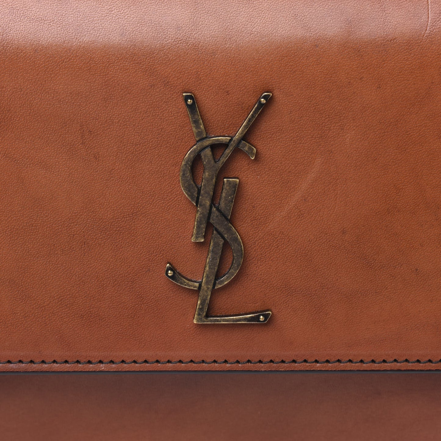 Calfskin Medium Monogram Sunset Shoulder Bag With Braided Strap Natural Brown