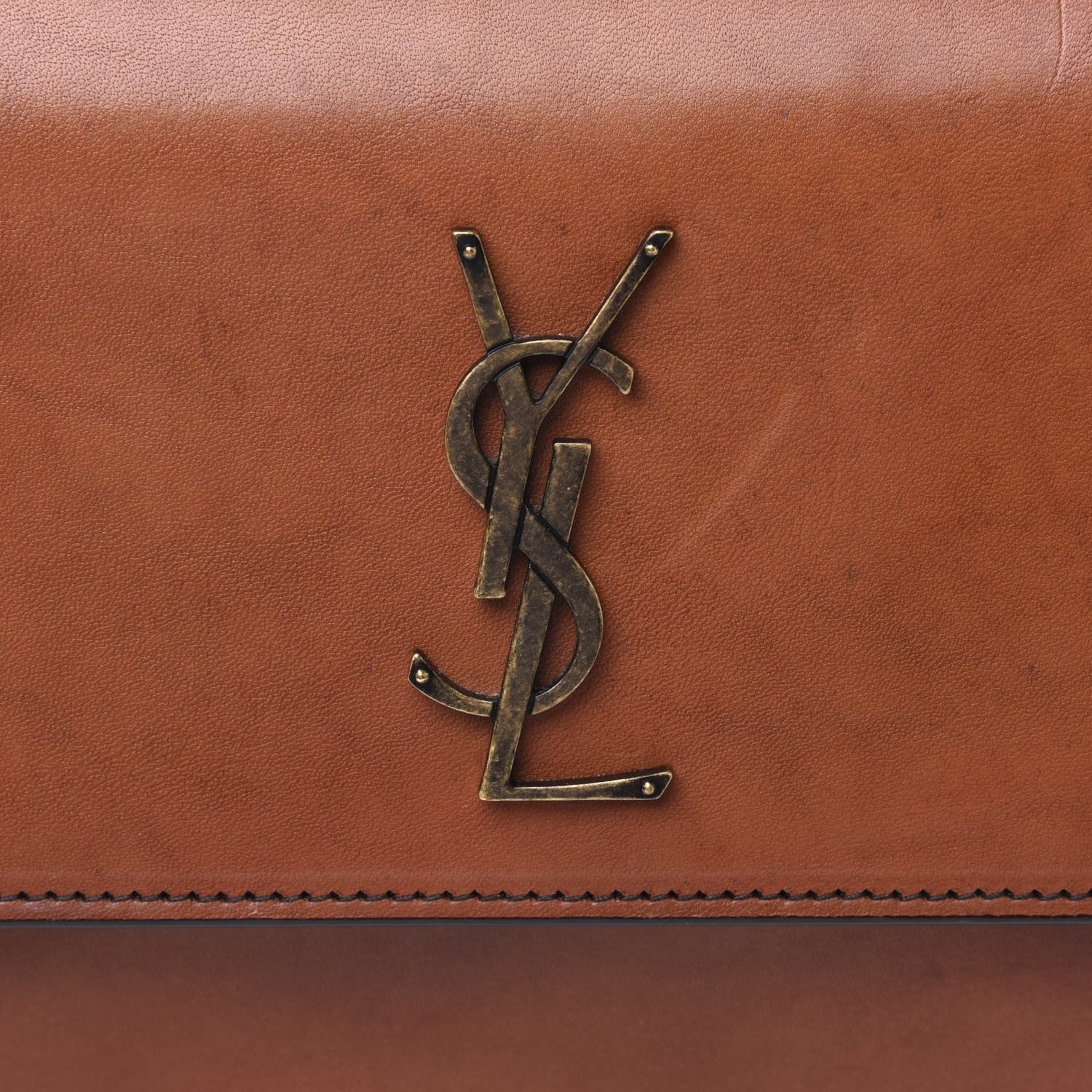 Saint Laurent Calfskin Medium Monogram Sunset Shoulder Bag With Braided Strap Natural Brown 14 of 18