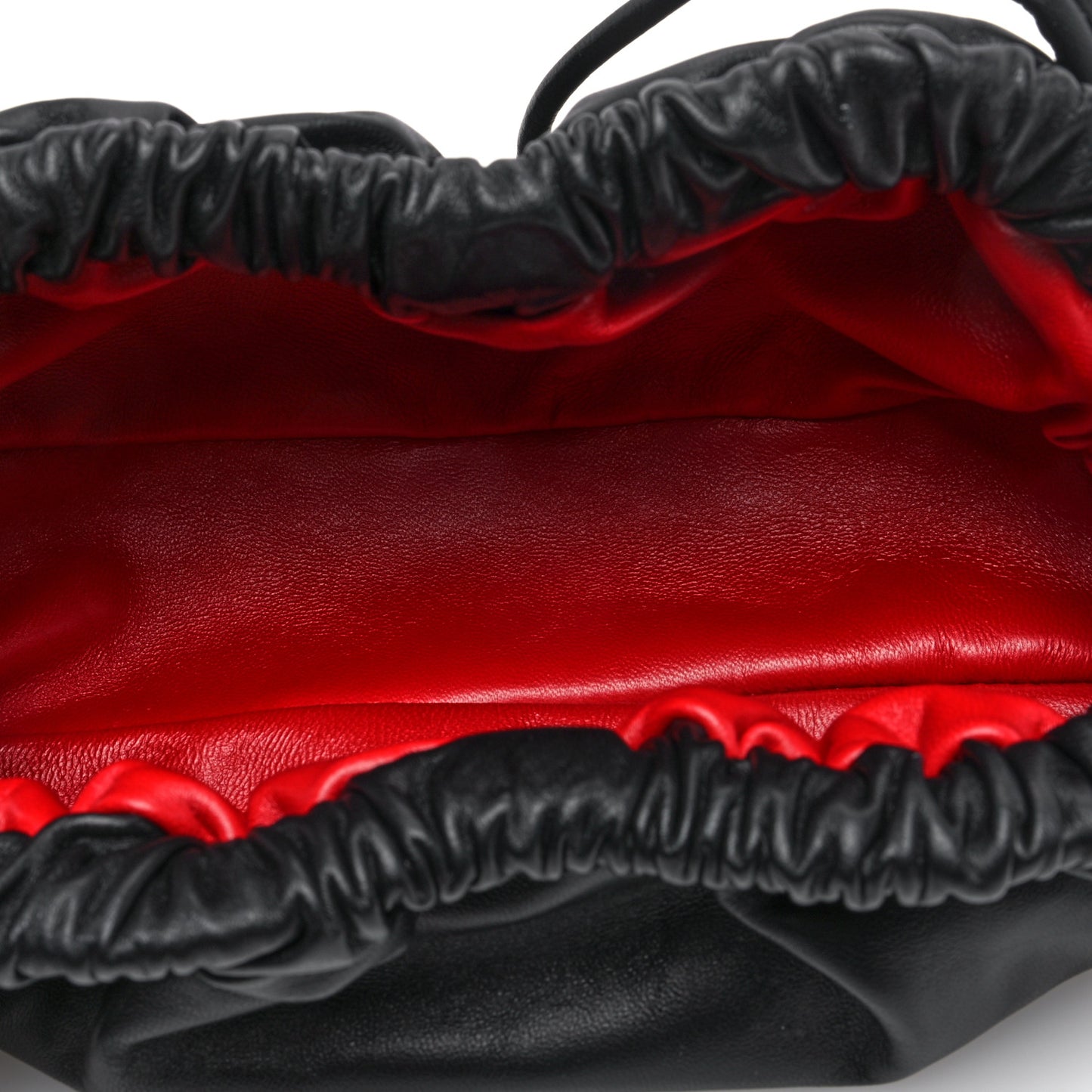 Lambskin Mini Cloud Clutch Black Flamma