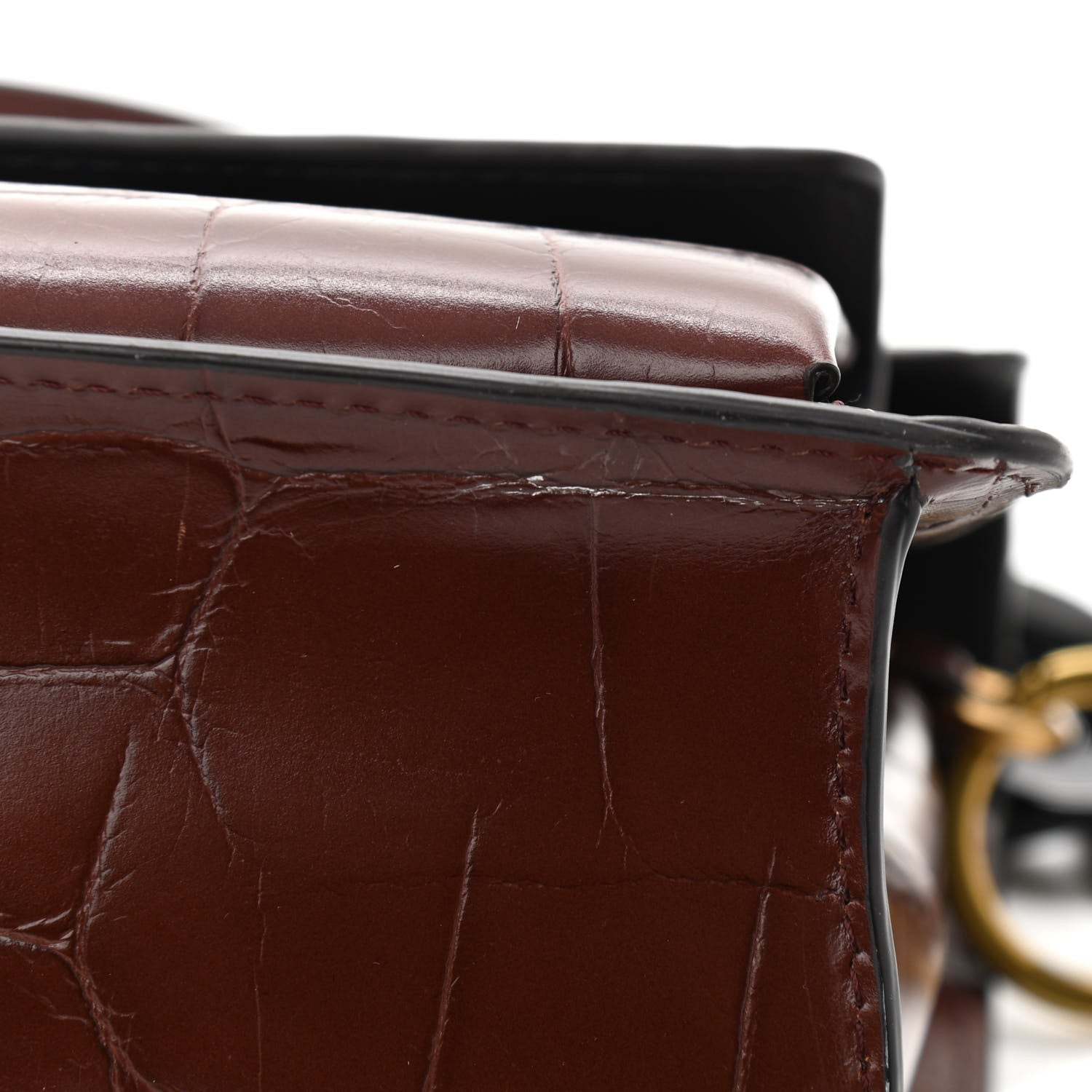 Marc Jacobs Calfskin Crocodile Embossed Uptown Shoulder Bag Brown 11 of 11