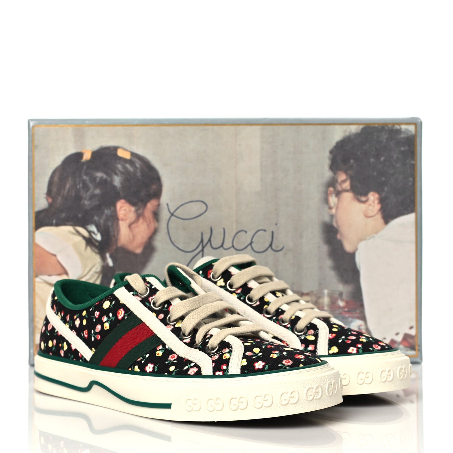 X LIBERTY OF LONDON Canvas Web Holly Print Womens 1977 Tennis Sneakers 36 Black Peach Mystic White