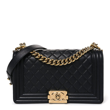 Chanel Lambskin Quilted Medium Boy Flap Black 1 of 12
