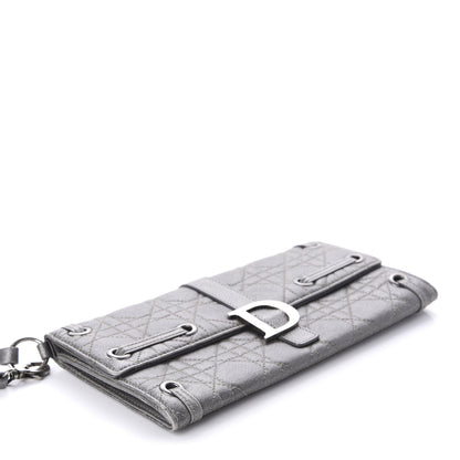 Christian Dior Metallic Grained Calfskin Cannage Clutch Wallet 3 of 10