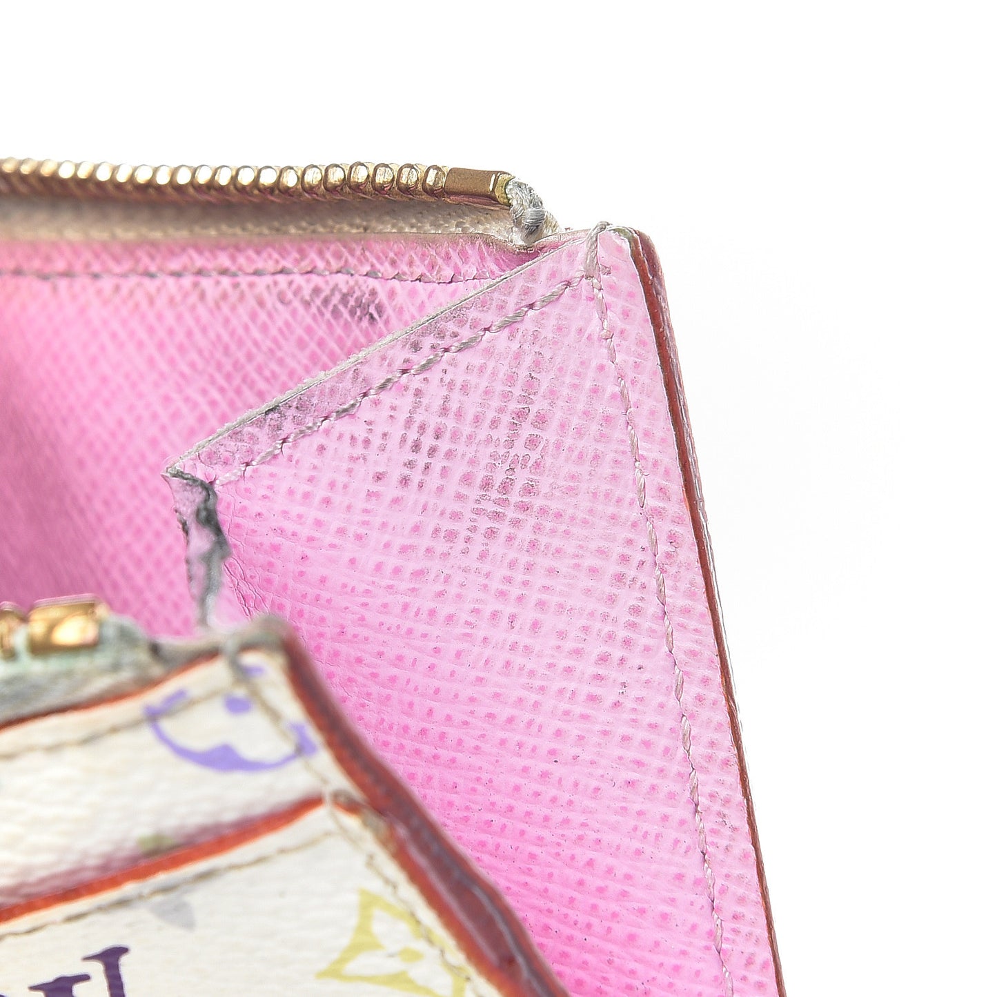 Monogram Multicolor Key Pouch White Litchi