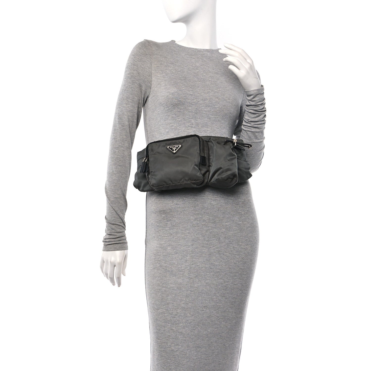Prada Tessuto Nylon Multipocket Belt Bag Grey 2 of 10