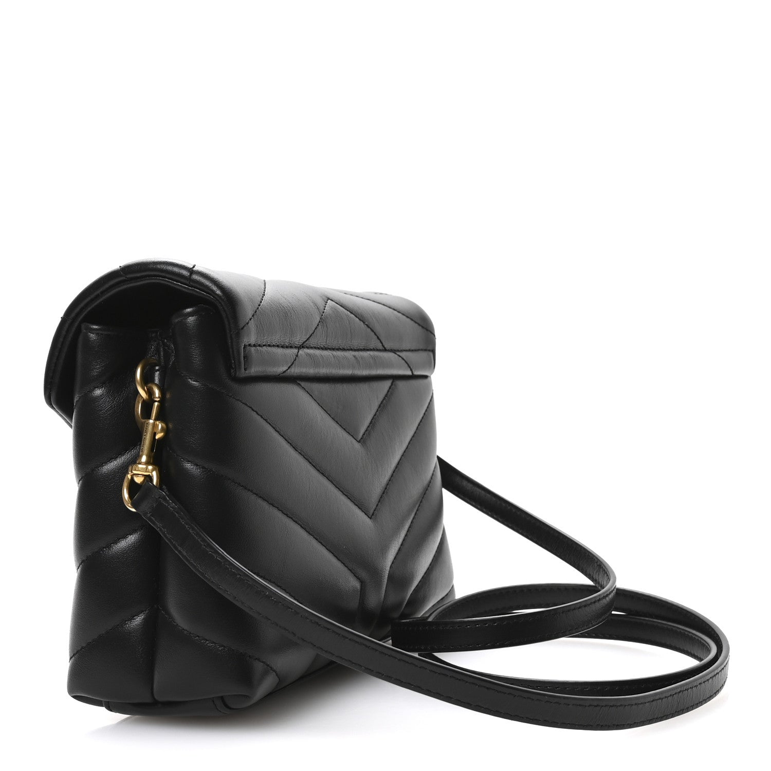 Saint Laurent Calfskin Y Quilted Monogram Toy Loulou Crossbody Bag Black 3 of 11