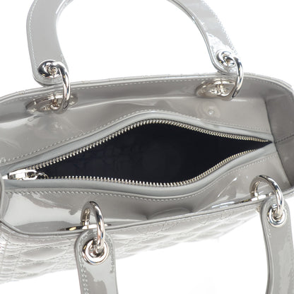 Christian Dior Patent Cannage Medium Lady Dior Grey 5 of 7