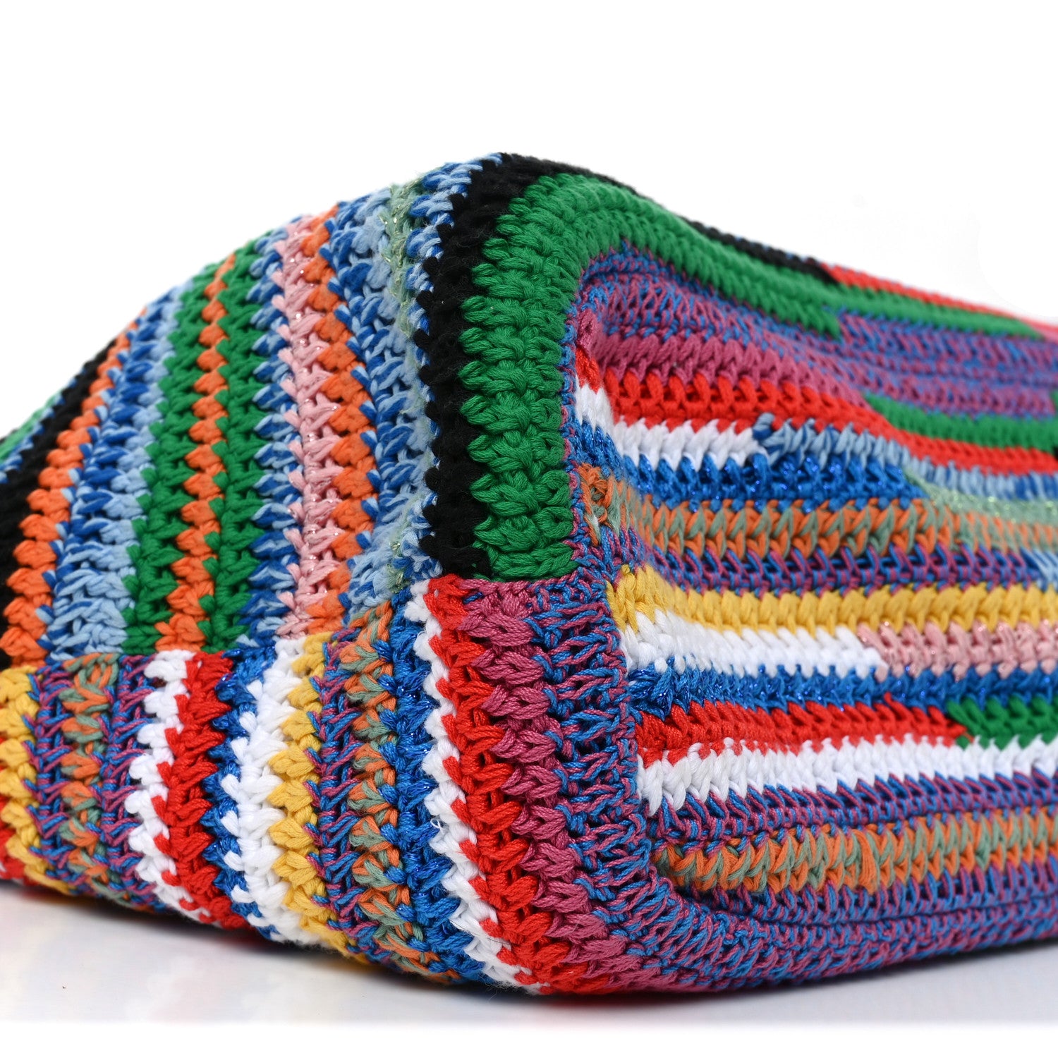 Miu Miu Cotton Crochet Stripe Tote Bag Multicolor 8 of 11