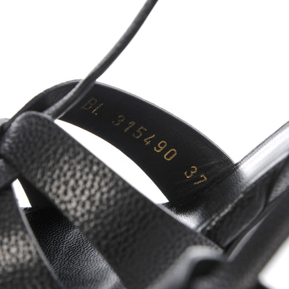 Saint Laurent Calfskin Tribute 75 Platform Sandals 37.5 Black 7 of 9