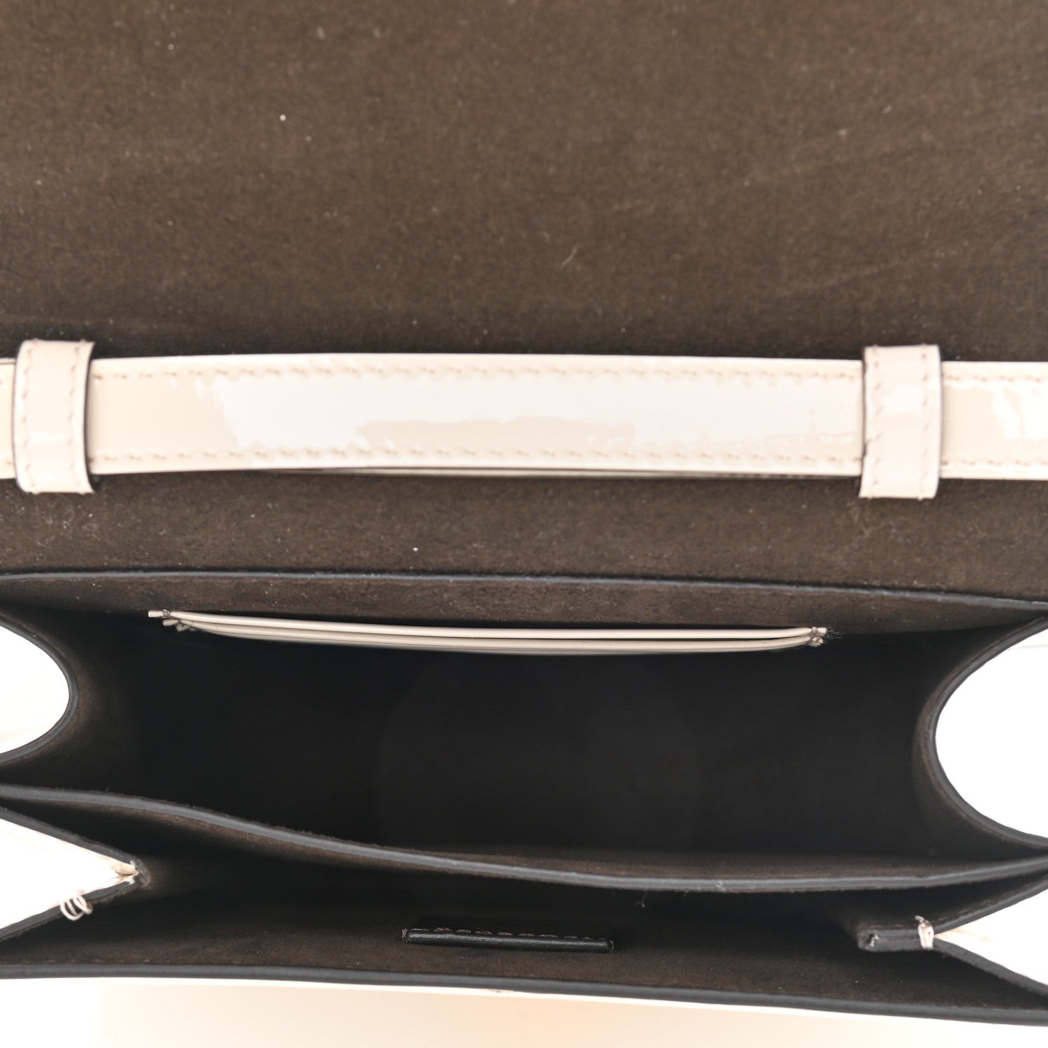 Fendi Vitello Vernice Mou Karligraphy Crossbody Bag Latte 5 of 12