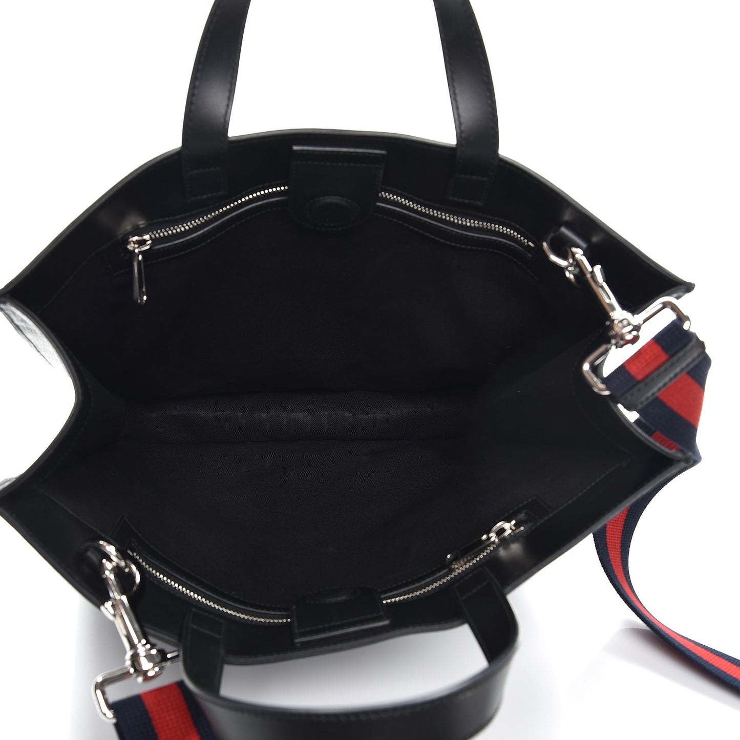 Soft GG Supreme Monogram Appia Calfskin Web Vertical Tote Black