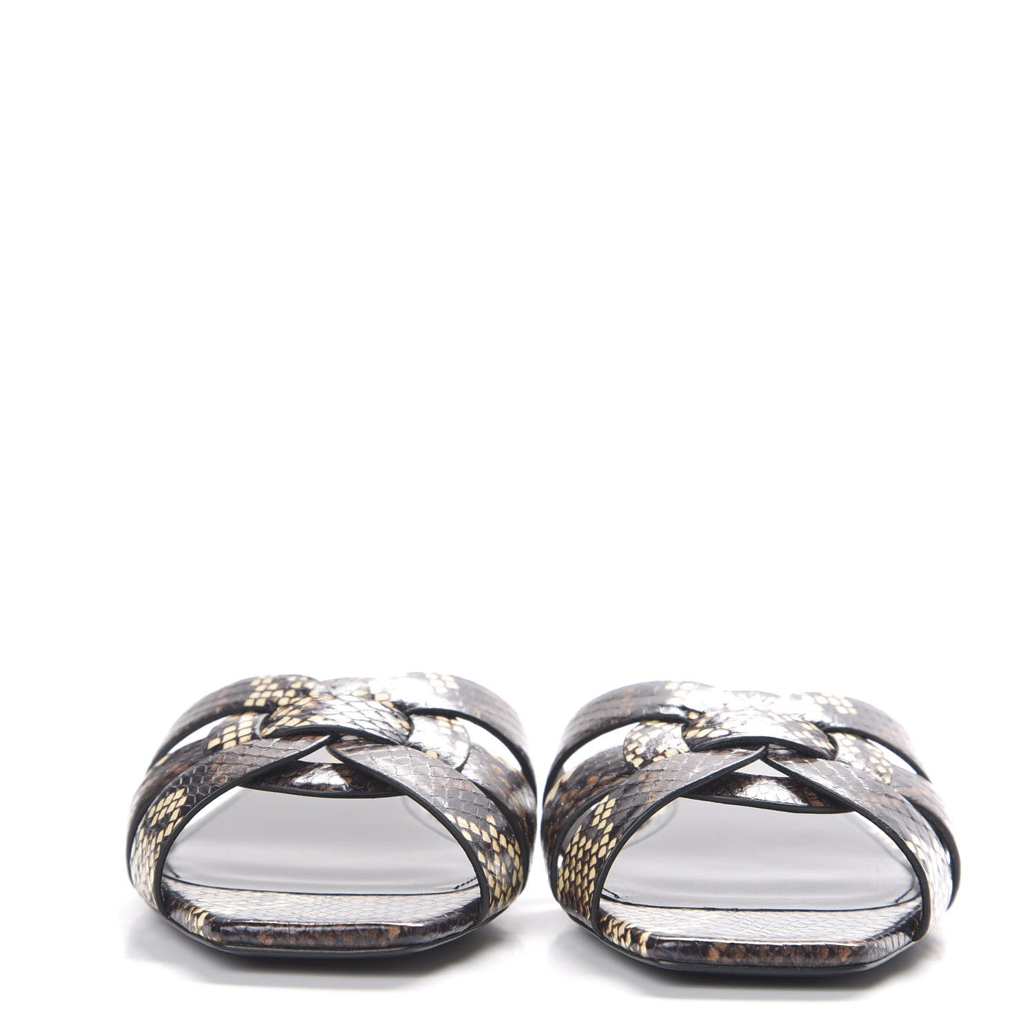 Saint Laurent Snakeskin Tribute 05 Slide Sandals 37.5 Oro 3 of 8