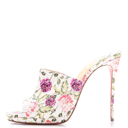 Christian Louboutin Watersnake Fiori Pigamule 120 Slide Sandals 40 Latte 1 of 9
