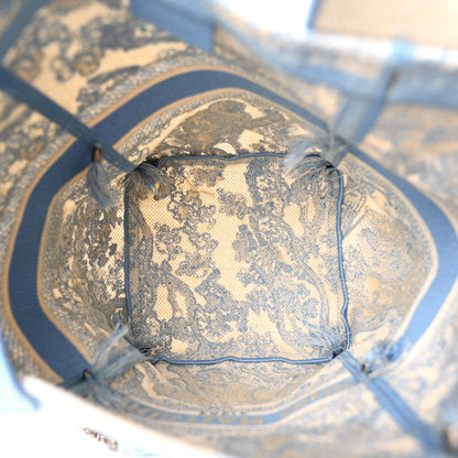 Christian Dior Canvas Reverse Embroidered Toile De Jouy D-Bubble Bucket Bag Blue 5 of 11
