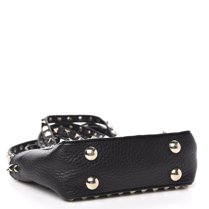 Valentino Garavani Pebbled Calfskin Micro Rockstud Tote Black 4 of 11