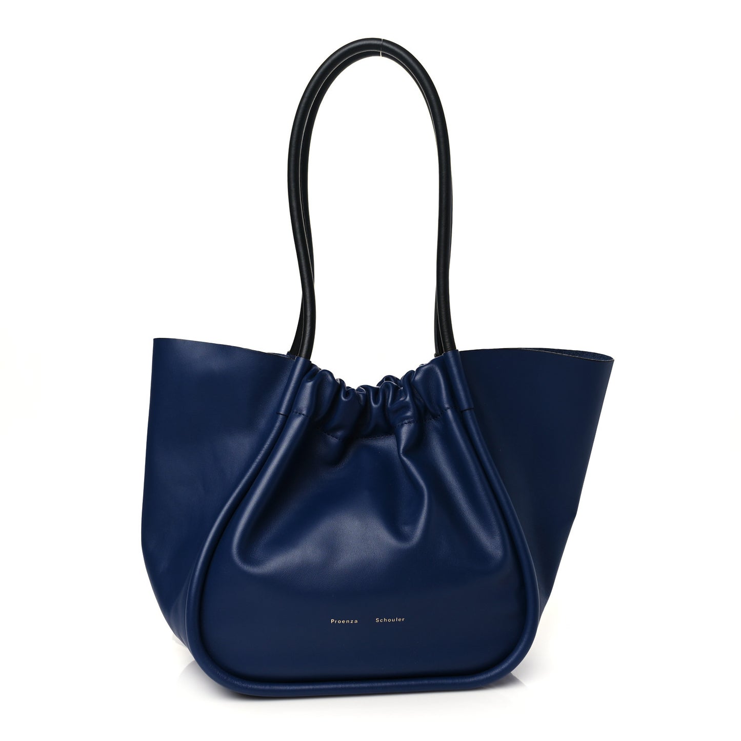 Calfskin Large Ruched Tote Cobalt