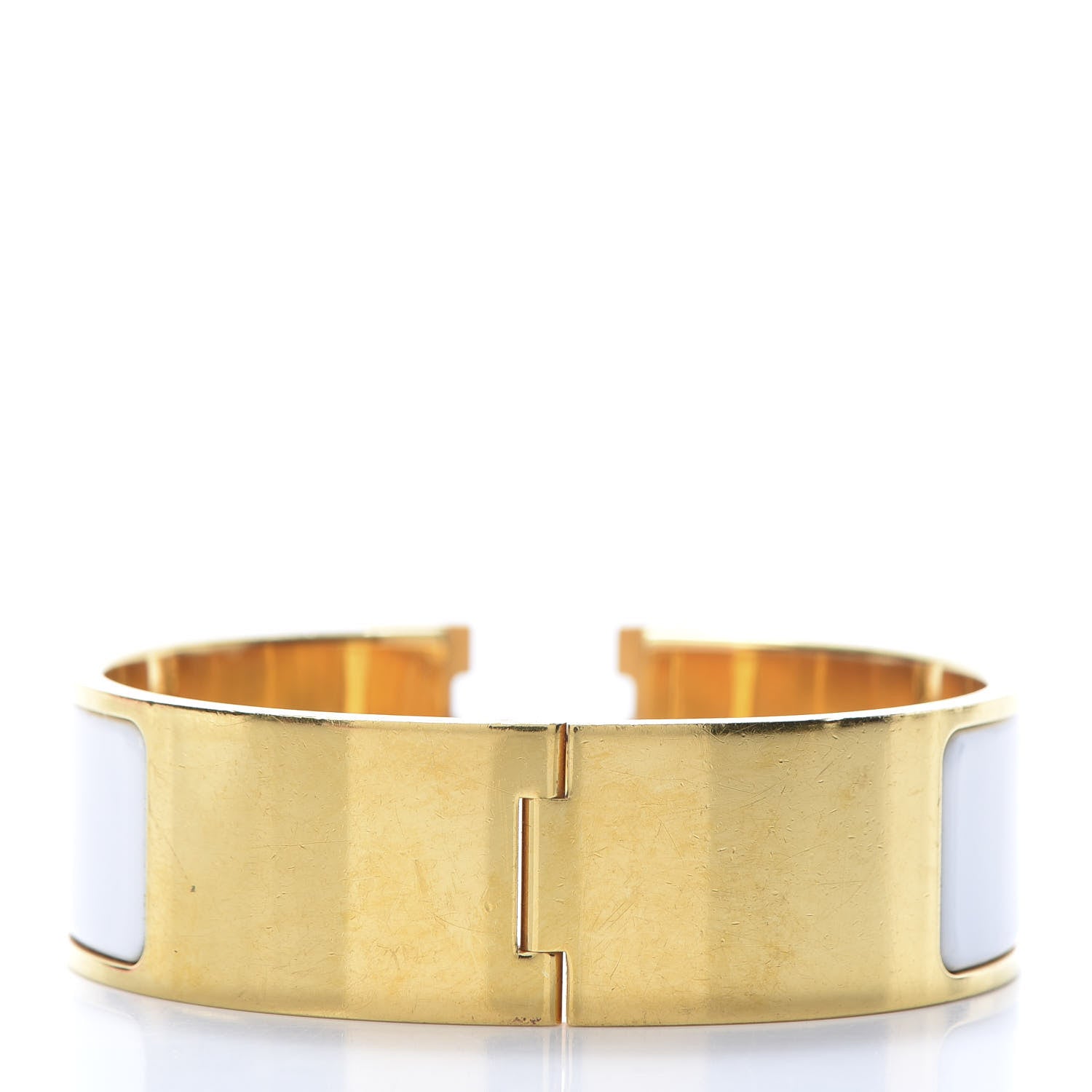 Hermes Enamel Wide Clic Clac H Bracelet PM White 3 of 5