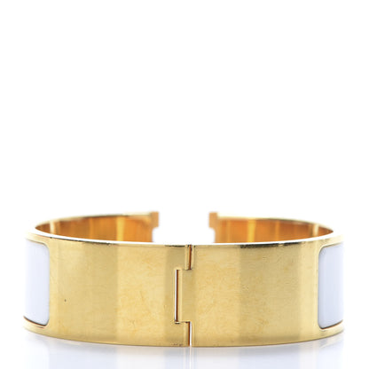 Hermes Enamel Wide Clic Clac H Bracelet PM White 3 of 5