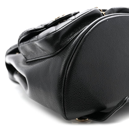 Chanel Shiny Caviar Quilted Medium Duma Pockets Drawstring Backpack Black 9 of 10