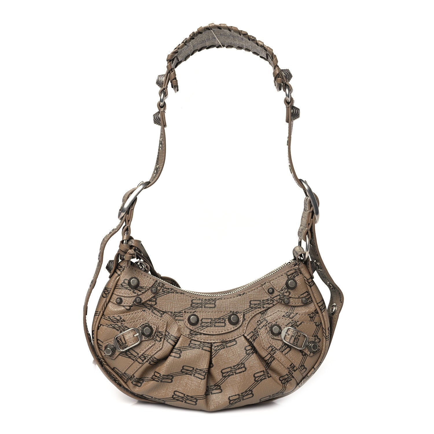 Balenciaga Coated Canvas BB Monogram Le Cagole Shoulder Bag XS Beige Brown 1 of 11