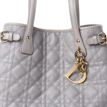 Christian Dior Coated Canvas Cannage Small Panarea Tote Grey 10 of 10