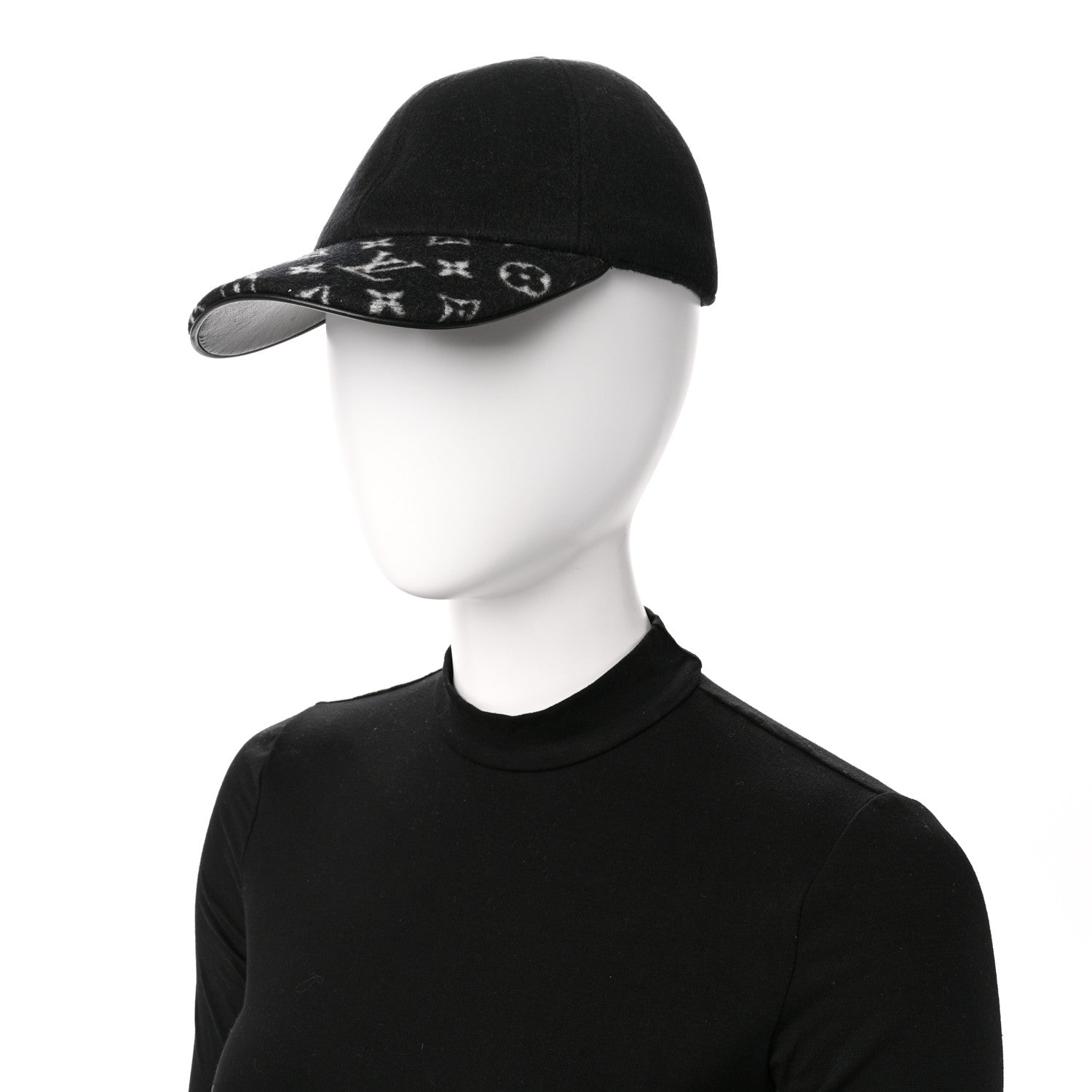 Louis Vuitton Wool Silk Monogram Endless Cap L Black 2 of 8