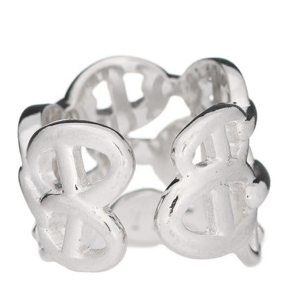 Hermes Sterling Silver GM Chaine d'Ancre Enchainee Band Ring 55 7.25 3 of 5