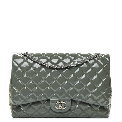 Chanel Patent Quilted Maxi Single Flap Grey 1 of 7