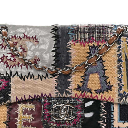 Chanel Denim Tweed Patchwork Jumbo Single Flap Multicolor 9 of 13