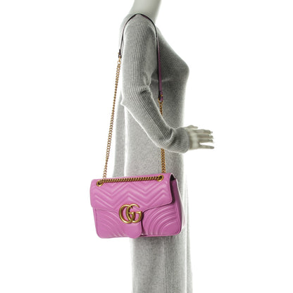 Gucci Calfskin Matelasse Medium GG Marmont Shoulder Bag Candy Mousse 2 of 7