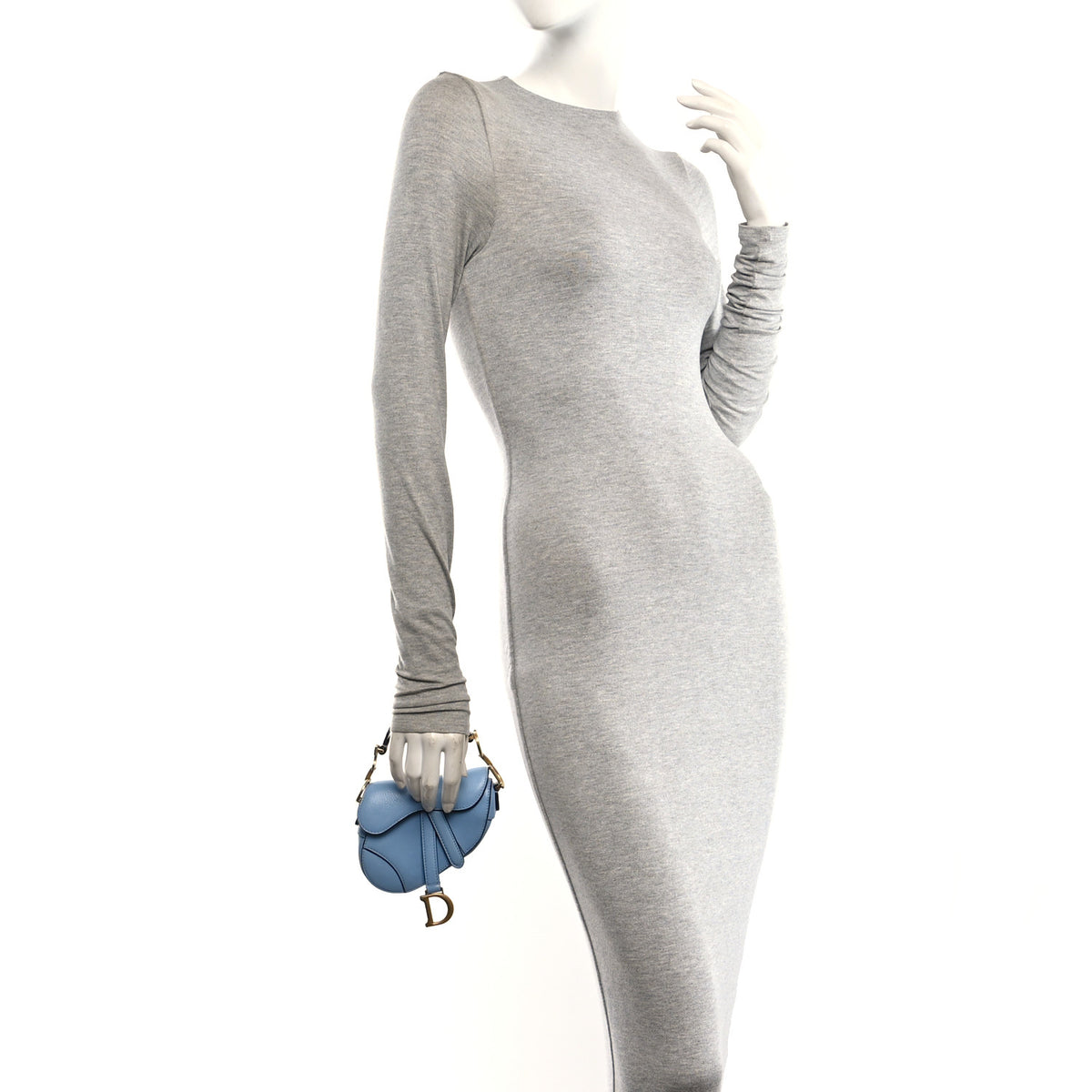 Christian Dior Goatskin Micro Saddle Bag Cloud Blue 2 of 10