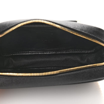 Saint Laurent Grain De Poudre Matelasse Monogram Mini Lou Camera Bag Black 4 of 9