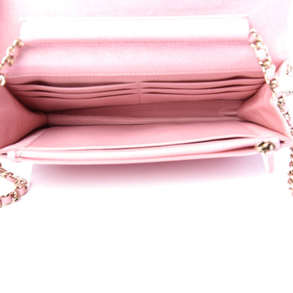 Chanel Iridescent Caviar Quilted Wallet on Chain WOC Rose Pink 5 of 11