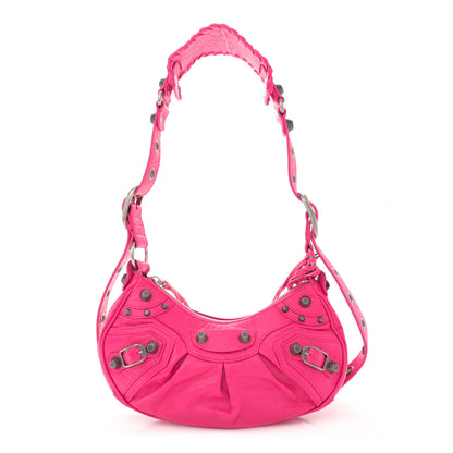 Balenciaga Agneau Arena Le Cagole Shoulder Bag XS Hot Pink 1 of 12