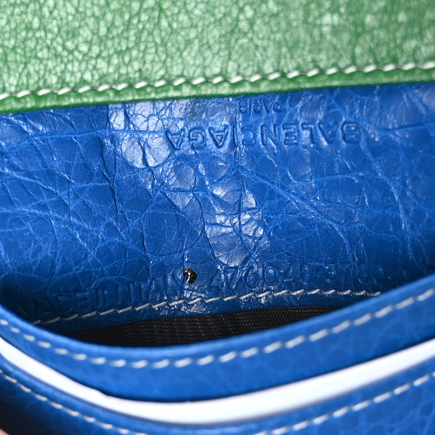 Balenciaga Agneau Arena Multicolore Bazar Bi-Fold Card Case Vert Emeraude Black 8 of 8