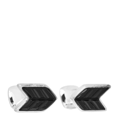 David Yurman Sterling Silver Black Onyx Chevron Stone Cufflinks 1 of 3